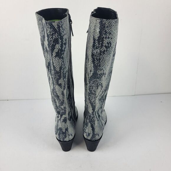 Aerosoles Brenna Knee High Wedge Boots Grey Snake Print Size 7.5M - Picture 7 of 11